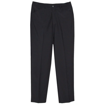 Pre-owned Emporio Armani Black Wool Blend Trousers S