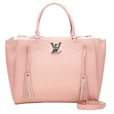 Pre-owned Louis Vuitton Pink Leather Lockmeto Satchels