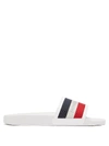 Moncler New Basile Striped Slides In White