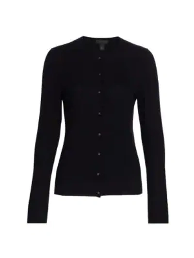 Saks Fifth Avenue Button-front Cashmere Cardigan Sweater In Ebony