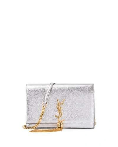 Saint Laurent Kate Monogram Tassel Wallet On Chain, Silver