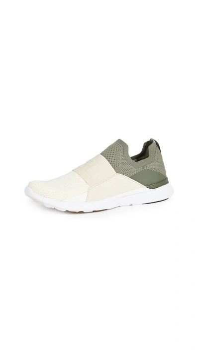 Apl Athletic Propulsion Labs Techloom Bliss Two-tone Knitted Sneakers In Khaki