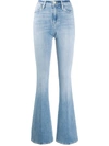Frame Le High Flare Light-wash Denim Jeans In Light Blue