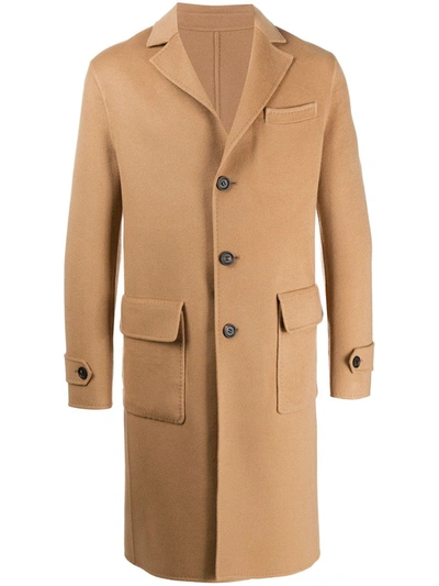 Eleventy Single-breasted Cashmere Overcoat In Brown