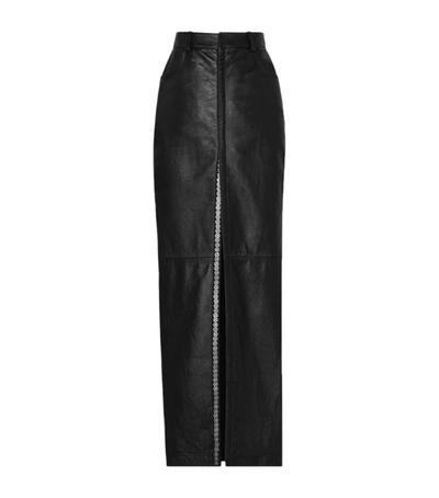 Saint Laurent Leather Maxi Skirt