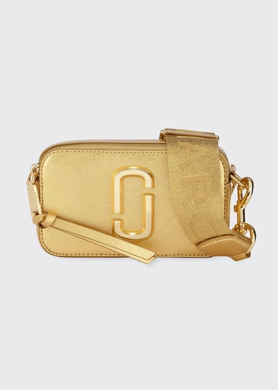 Marc Jacobs Snapshot Dtm Metallic Leather Shouder Bag In Gold