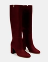 Lafayette 148 Leather Vale Kneehigh Icon Bootgarnet In Garnet