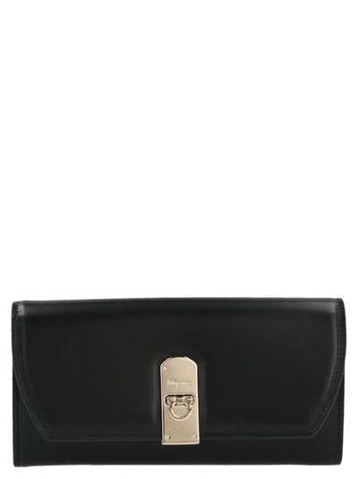 Ferragamo Salvatore  Women's Black Leather Wallet