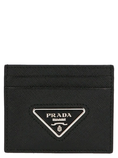 Prada Women's Black Leather Card Holder
