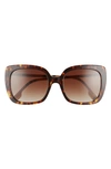 Burberry 54mm Gradient Square Sunglasses In Dark Havana/ Brown Gradient