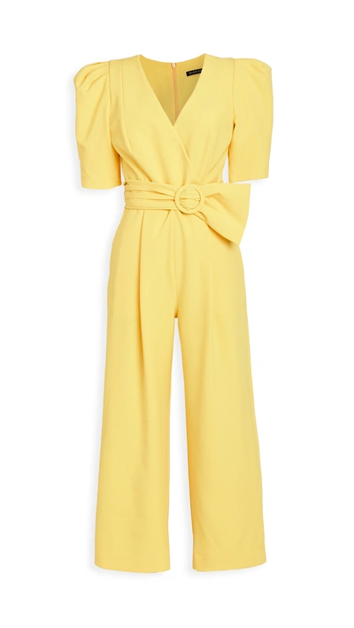 Black Halo Maricopa Belted Jumpsuit In Yellow