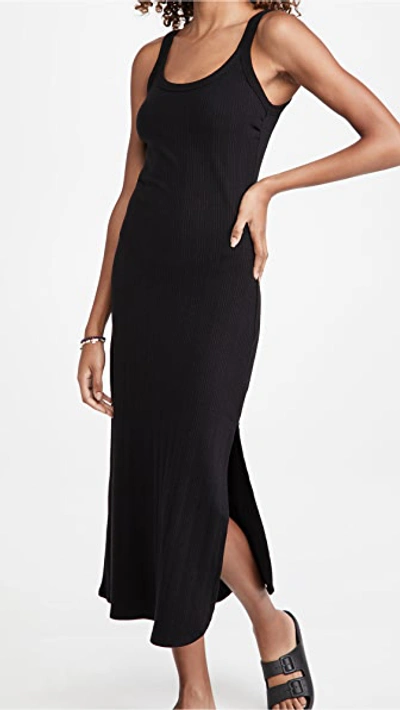 vitamin a ribbed dress Vitamin A West Organic Rib Tank Dress In Black Organic Rib