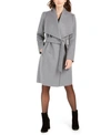 Cole Haan Belted Wrap Coat In Charcoal
