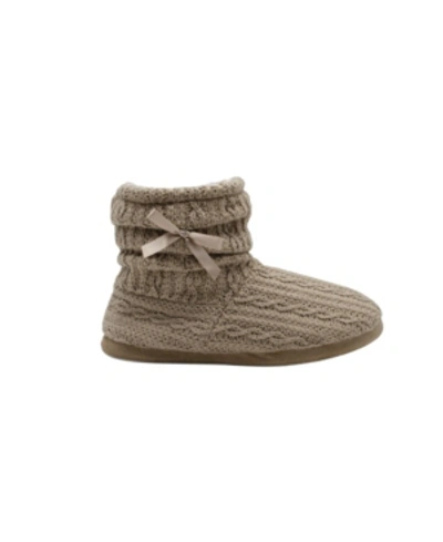 Gold Toe Women's Cozy Knit Slipper Boots In Taupe