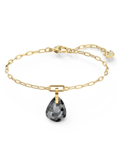 Swarovski Gold-tone Crystal Charm Link Bracelet