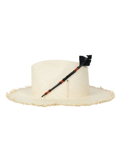Nick Fouquet Black Bird Natural Fedora Straw Hat In Neutrals