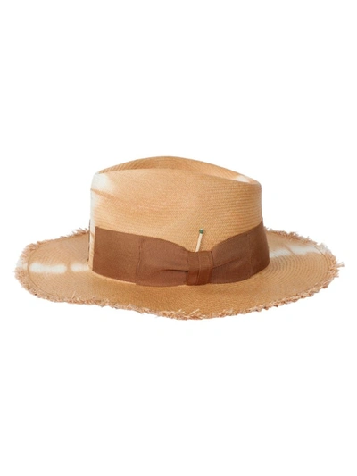 Nick Fouquet Rayon Fedora Straw Hat In Brown