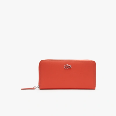 Lacoste Womenâ€™s L.12.12 Concept Petit Piquã© 12 Card Zip Wallet - One Size In Red