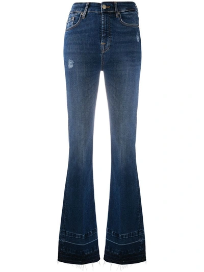 7 For All Mankind Mid-rise Flared Jeans In Blue