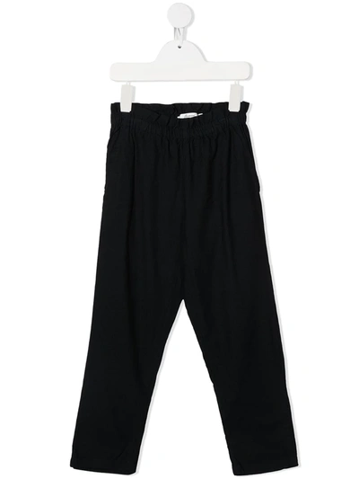 Bonpoint Kids' Elasticated Waist Trousers In Black