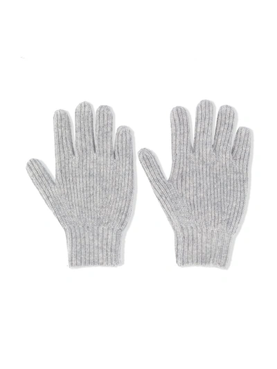 Bonpoint Kids' Chunky Knit Gloves In Grey