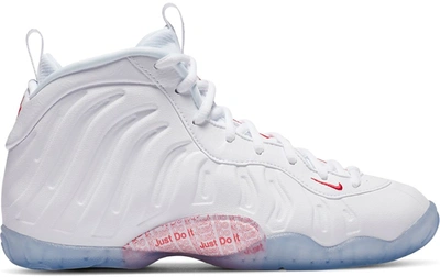 Pre-owned Nike Air Foamposite One Takeout Bag (gs) In White/white-university Red
