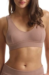 Commando Luxury Rib Bralette In Mushroom