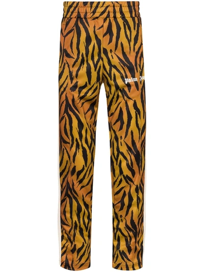 Palm Angels Tiger Side Stripe Track Trousers In Orange
