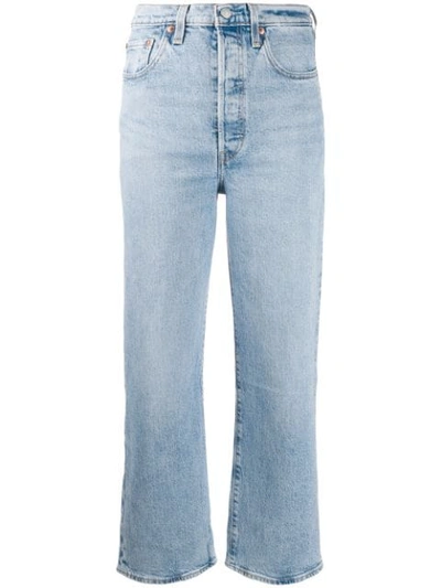 Levi's Cropped Straight Leg Jeans In Blue