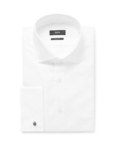 Hugo Boss Solid Slim Fit Dress Shirt In White