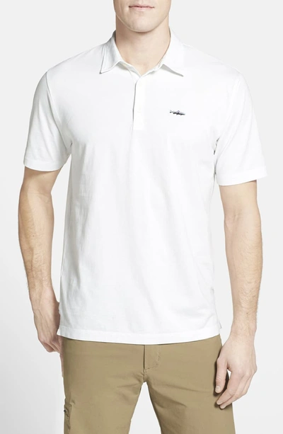 Patagonia Trout Fitz Roy Regular Fit Organic Cotton Polo In White