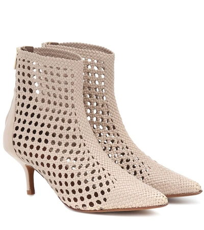 Souliers Martinez Nova Mahon 65 Leather Ankle Boots In Beige