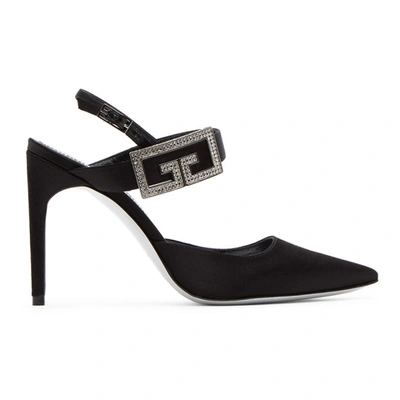 Givenchy Couture Embellished Satin Pumps In Black