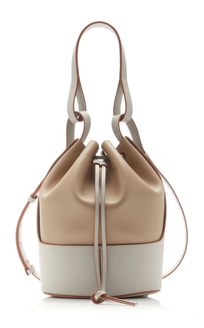 Loewe Balloon Two-tone Leather Shoulder Bag In Neutral
