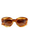 Loewe 50mm Round Sunglasses In Blonde Havana/ Brown