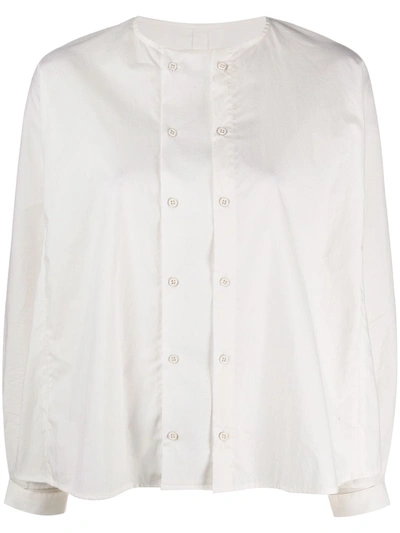 Toogood The Chef Collarless Cotton-poplin Shirt In White