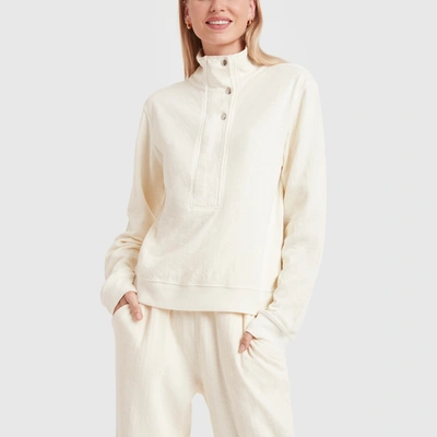 Apiece Apart Marta Zip-up Sweatshirt In Vanilla