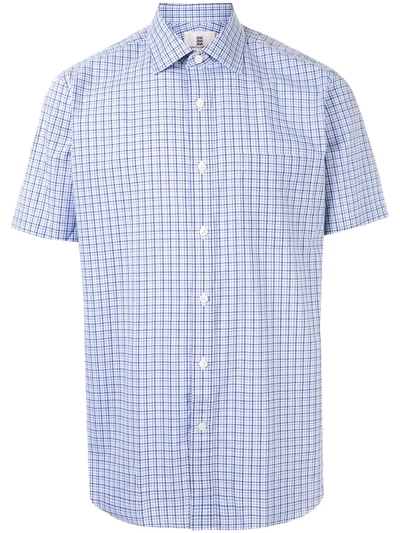Kent & Curwen Check Short-sleeve Shirt In Blue