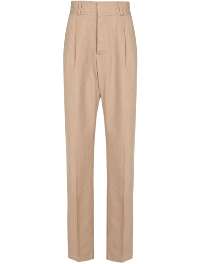 Kent & Curwen Straight-leg Tailored Trousers In Brown