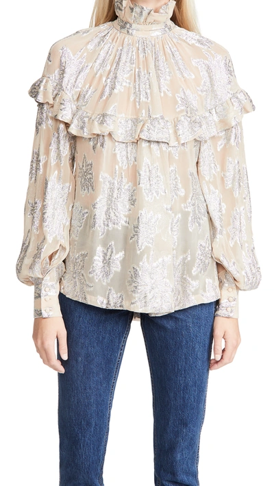 Iro Jelly Embroidered Blouse In Beige