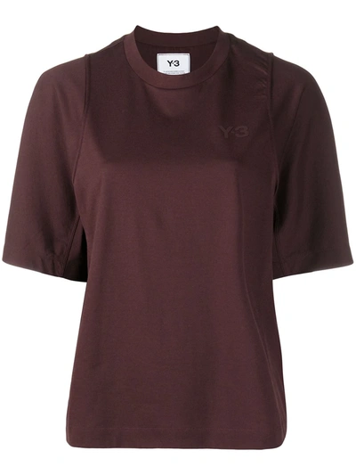Y-3 Crew Neck T-shirt In Brown
