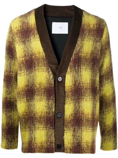 Goodfight Plaid Buttoned Cardigan In Yellow
