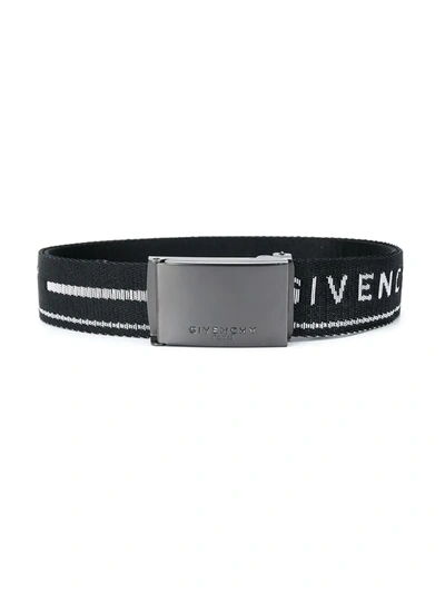 Givenchy Kids' Logo Tape Elasticated Belt In Black