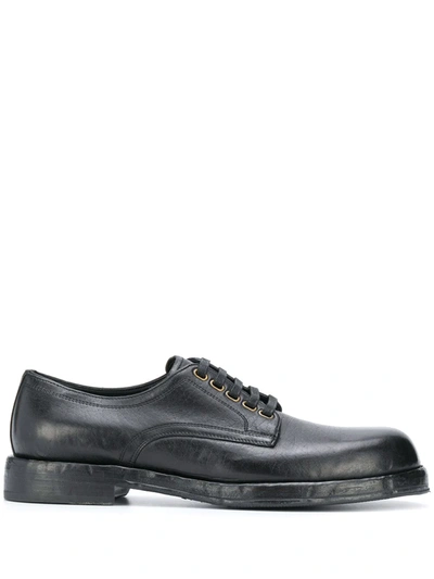 Dolce & Gabbana Horsehide Derby Shoes In Black