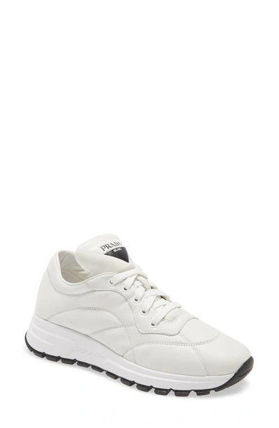 Prada Logo Sneaker In White Nappa