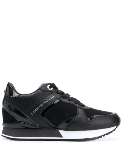 Tommy Hilfiger Low-top Logo Trainers In Black