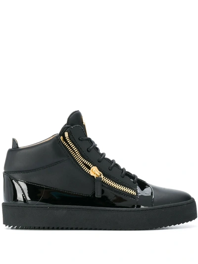 Giuseppe Zanotti Side-zip High-top Sneakers In Black