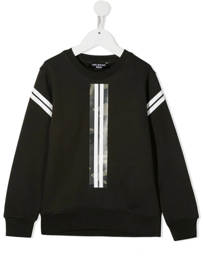 Neil Barrett Kids' Camouflage Tape Cotton Sweatshirt In Black