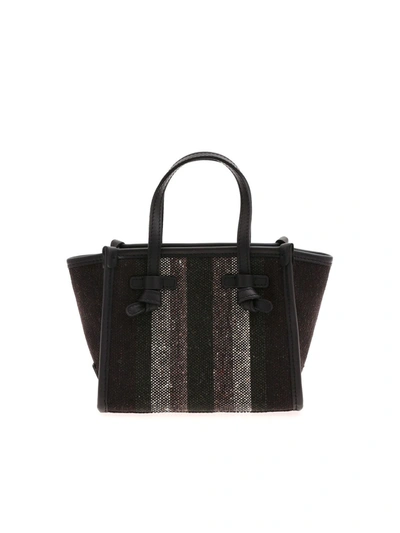 Gianni Chiarini Black Handbag Featuring Shades Of Brown Print