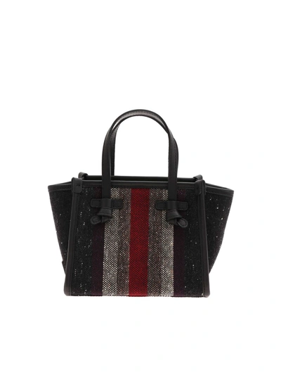 Gianni Chiarini Multicolor Print Handbag In Black